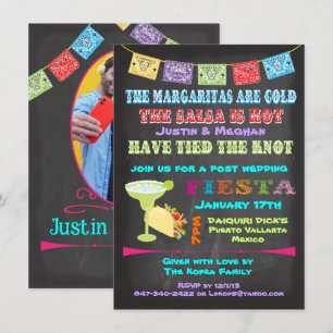 Invitation Chalkboard mexicaine fiesta post mariage