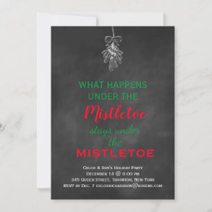 Invitation Chalkboard Mistletoe Fête