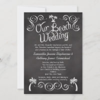 Chalkboard Palm Tree Beach Mariage