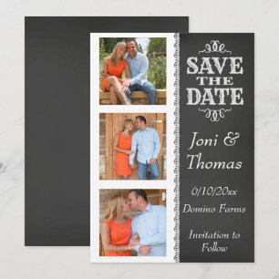 Invitation Chalkboard Photo Enregistrer la date