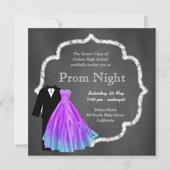 Invitation Chalkboard Prom (Devant)
