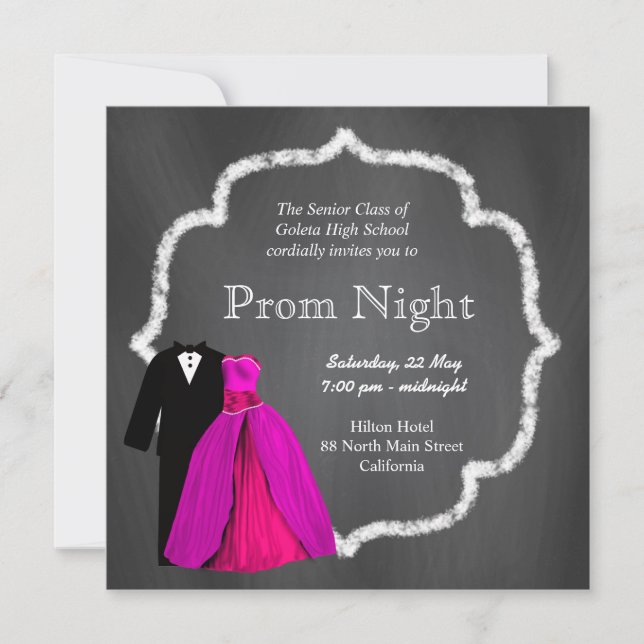 Invitation Chalkboard Prom (Devant)