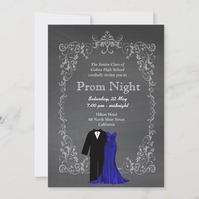 Invitation Chalkboard Prom (Devant)