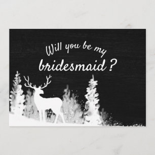Invitation Chalkboard Reindeer Mariage de Noël   Bridesmaid