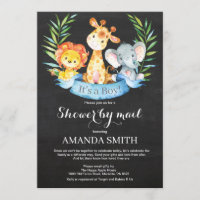 Chalkboard Safari Jungle Boy Baby shower par mail