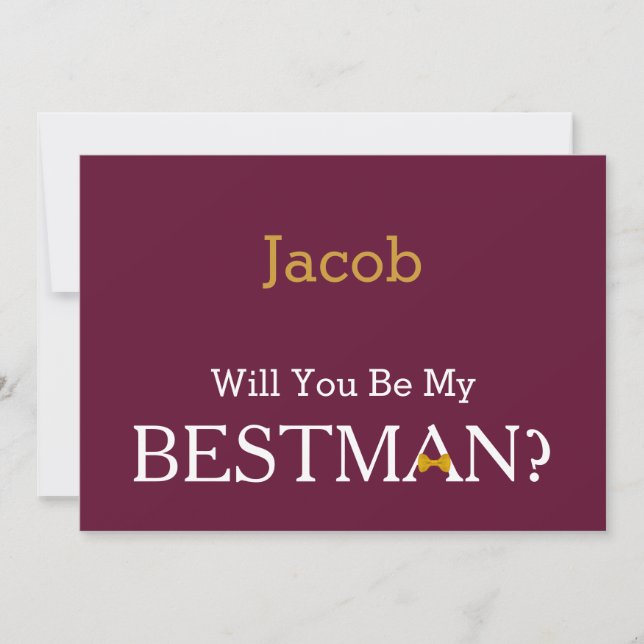 Invitation Chalkboard Serez-Vous Mon Meilleur Homme ? (Devant)