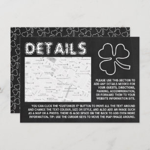 Invitation Chalkboard Shamrock, St Patrick's Day Detail Card