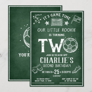 Invitation Chalkboard Soccer moderne Toutes les étoiles 2e an
