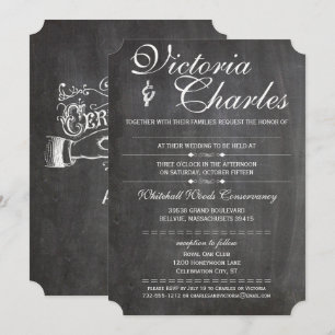 Invitation Chalkboard Space for Hand Writer Nom de l'invité