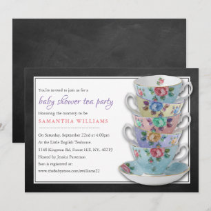 Invitation Chalkboard Teups Baby shower Tea Party
