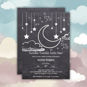 Invitation Chalkboard Twinkle Twinkle Little Star Baby shower