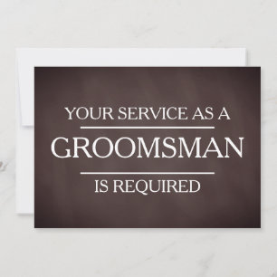 Invitation Chalkboard Votre service est demandé en tant que G