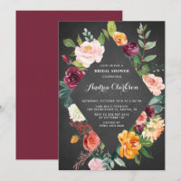 Chalkboard Watercolor Automne Florals Fête des mar