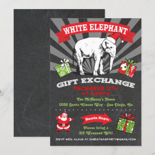 Invitation Chalkboard White Elephant Échange de cadeaux