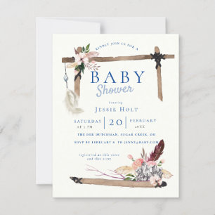 Invitation Chambray Boho BabyDouche