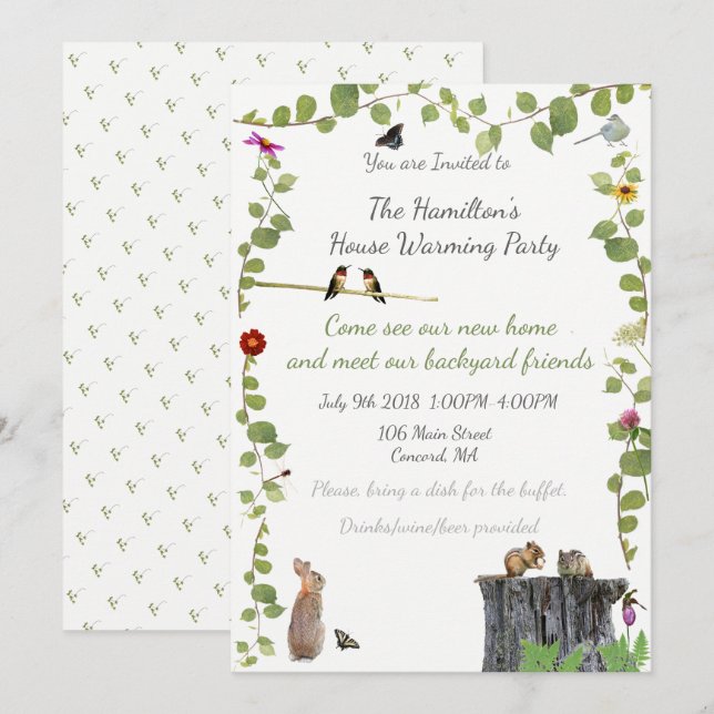 Invitation Chambre chauffant la partie extérieure : (Devant / Derrière)