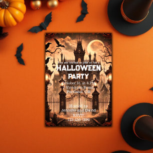 Invitation Chambre de l'Halloween victorienne gothique