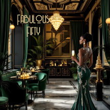 Chambre fabuleuse Art déco Femme ethnique Vert Or