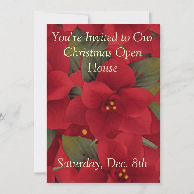 Invitation Chambre ouverte de poinsettia (Devant)