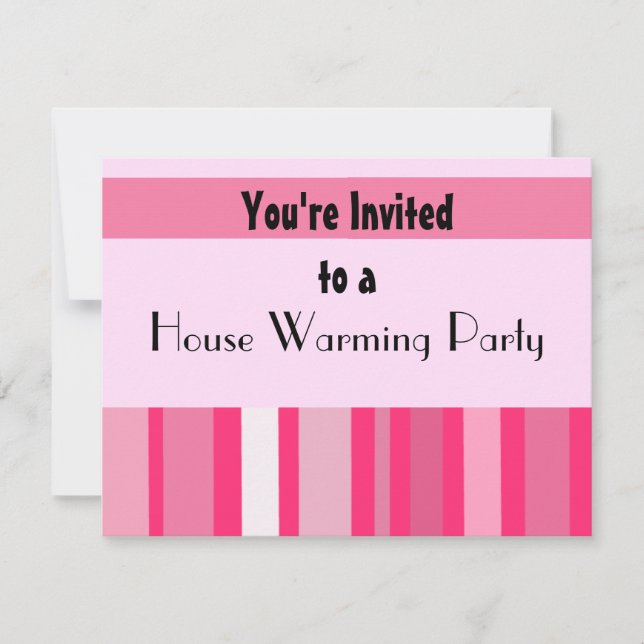 Invitation Chambre rose moderne Fête de réchauffement (Devant)