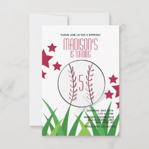 Invitation Champ de baseball Anniversaire Étoiles N'importe q
