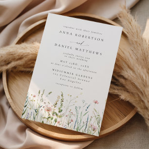 Invitation Champ de fleurs sauvages délicates Mariage printan