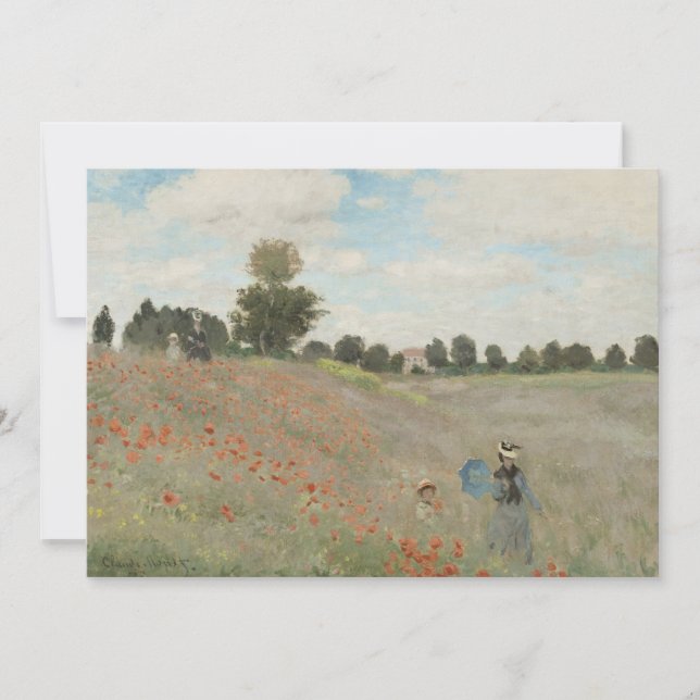 Invitation Champ de pavot près d'Argenteuil par Claude Monet (Devant)