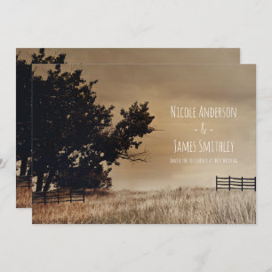 Invitation Champ rustique Mariage campagnard minimal