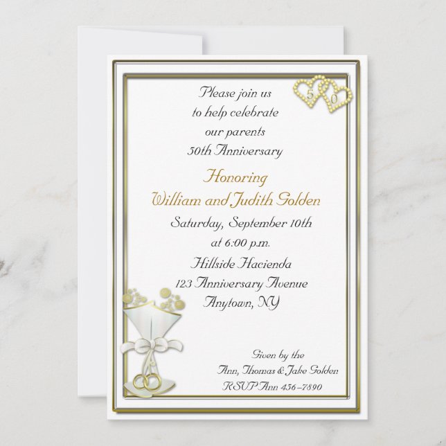 Invitation Champagne 50e anniversaire (Devant)