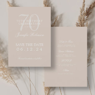 Invitation Champagne 70e anniversaire Enregistrer la date ave
