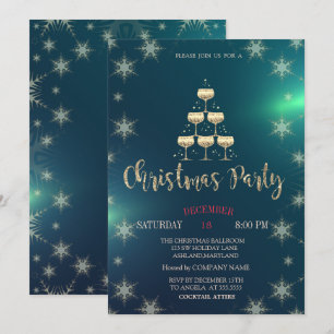 Invitation Champagne Arbre en Verre, Compagnie Verte