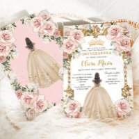 Champagne Blush vintage Robe Florale Quinceanera