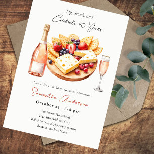 Invitation Champagne & Charcuterie 40e Anniversaire Sip, Snac