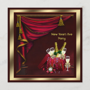 Invitation Champagne Confetti Nouvel An