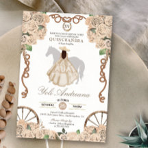 Champagne Crème Rose blanche Charro Quinceanera