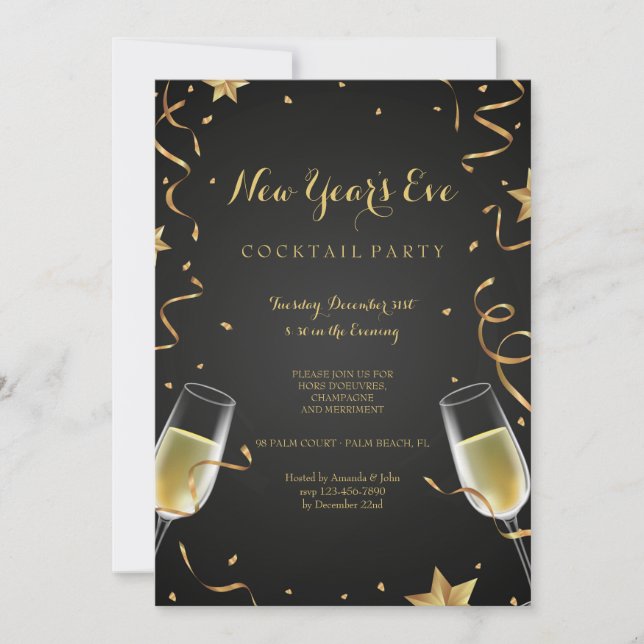 Invitation Champagne de vacances (Devant)