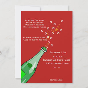 Invitation Champagne et amusement ... Nouvel an d'invitation