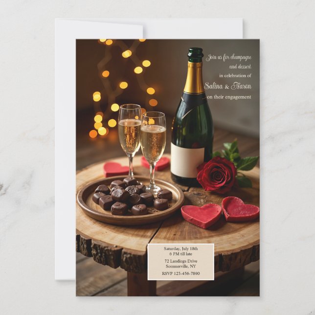Invitation Champagne et dessert (Devant)