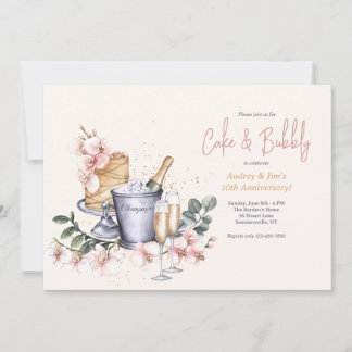 Invitation Champagne et gâteau