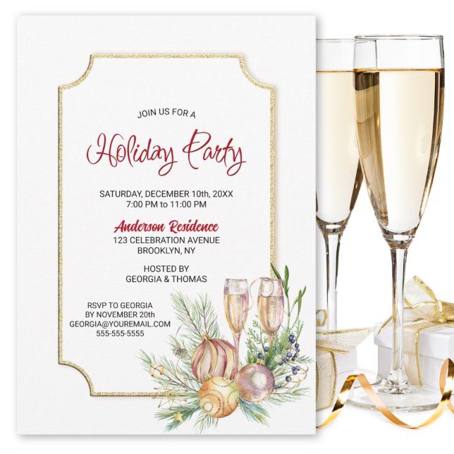 Invitation Champagne Fête (Créateur téléchargé)