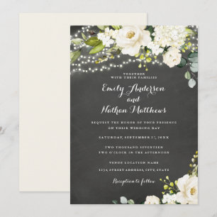 Invitation Champagne Floral Clair Tableau de Mariage