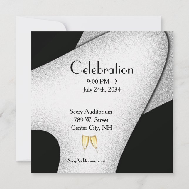 Invitation Champagne Glass (Devant)