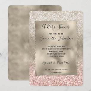Invitation Champagne Gold Pink White Glitzy Parties scintilla