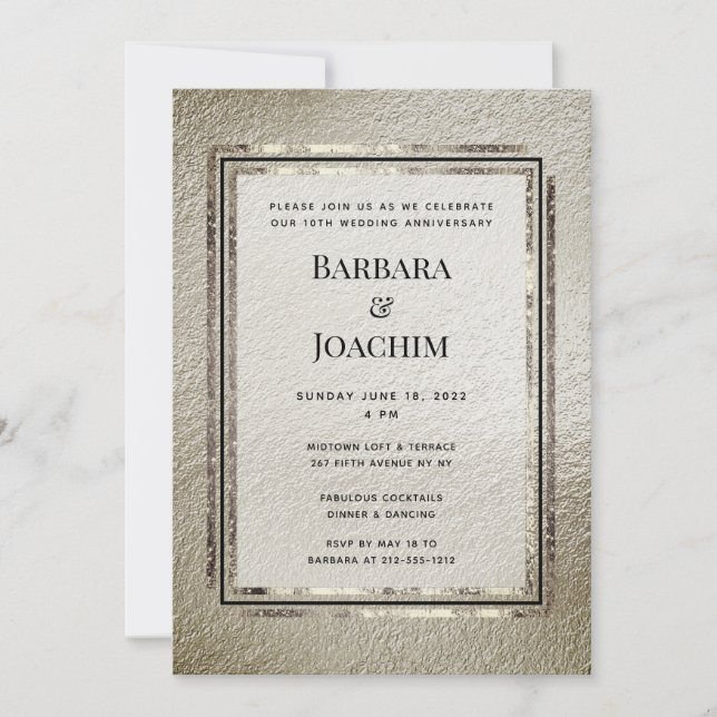 Invitation Champagne Gold Shimmering Party (Devant)