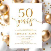 Champagne minimaliste 50e anniversaire de Mariage