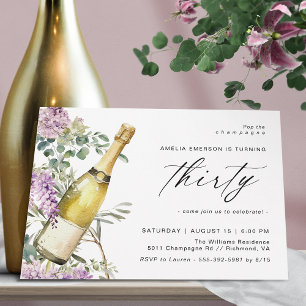 Invitation Champagne moderne   30e anniversaire des femmes am
