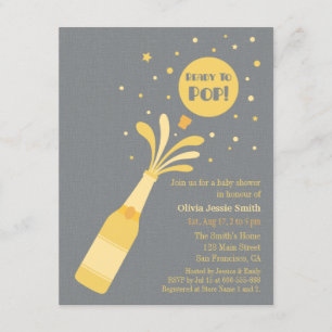 Invitation Champagne moderne prêt au Baby shower pop
