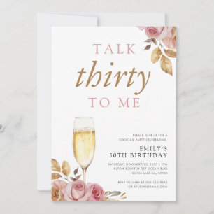 Invitation Champagne Parle Trente à moi fête d'anniversaire