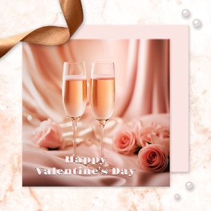 Invitation Champagne romantique et Heureuse Sainte-Valentin R