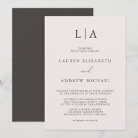 Champagne Rose et Brown Mariage Monogramme
